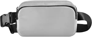 Grey Plain Stylish Waist Pack Crossbody Bag for Women Men Large Capacity Crossbody Belt Bag with Adjustable Strap for Workout Running Hiking