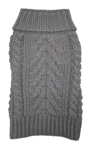 GREY SUPER CHUNKY HEATHER DOG SWEATER