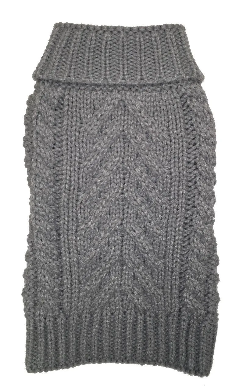 GREY SUPER CHUNKY HEATHER DOG SWEATER