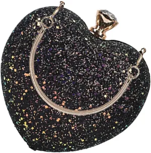 Heart Shaped Sequins Bag for Women Compact Sling Purse for Cocktail Parties Weddings and Formal Events Stylish Storage