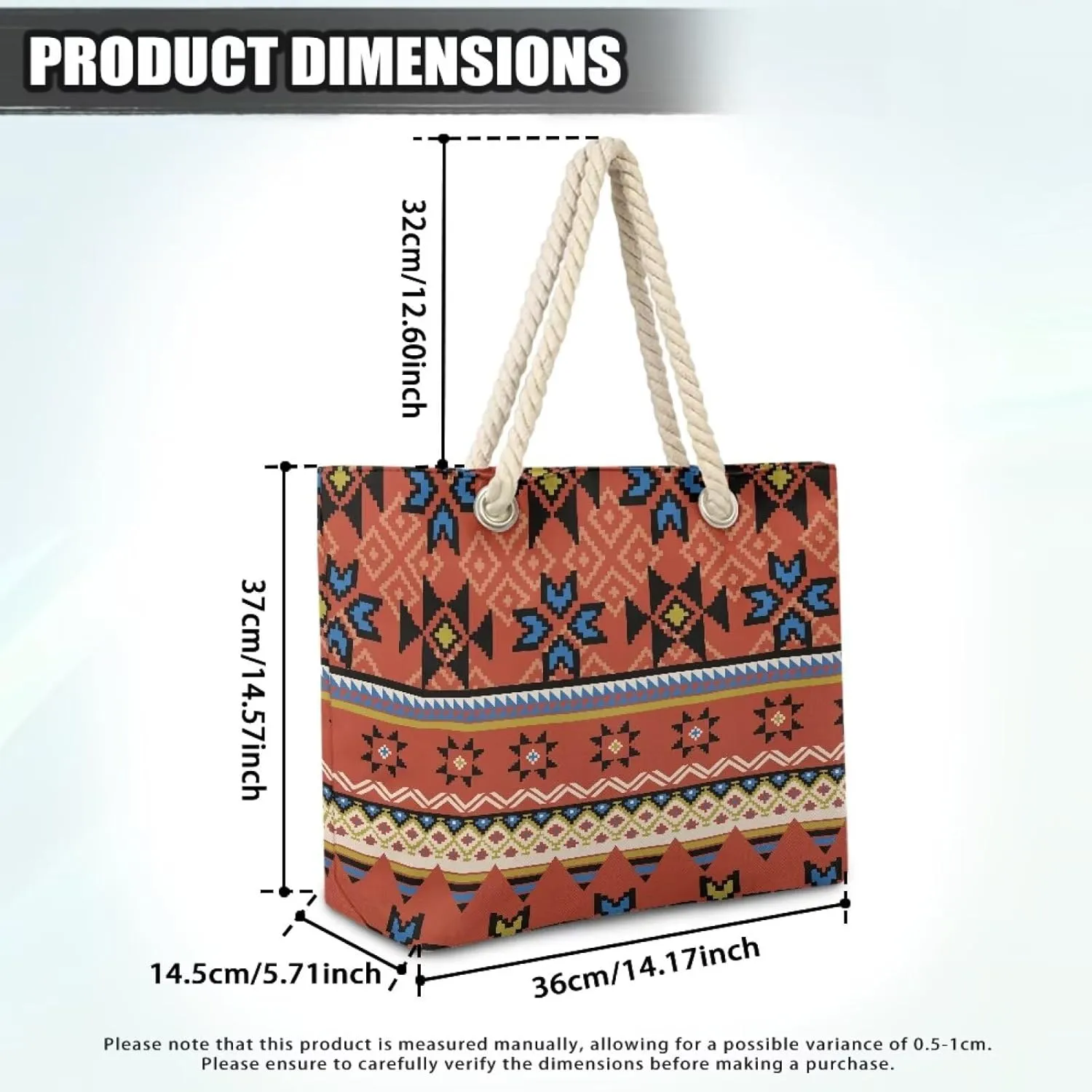 Hemp Rope Tote Bag Stylish Groceries Beach Trip Bags Large Capacity Shoulder Handbag with Rope Handle Carrying Bag
