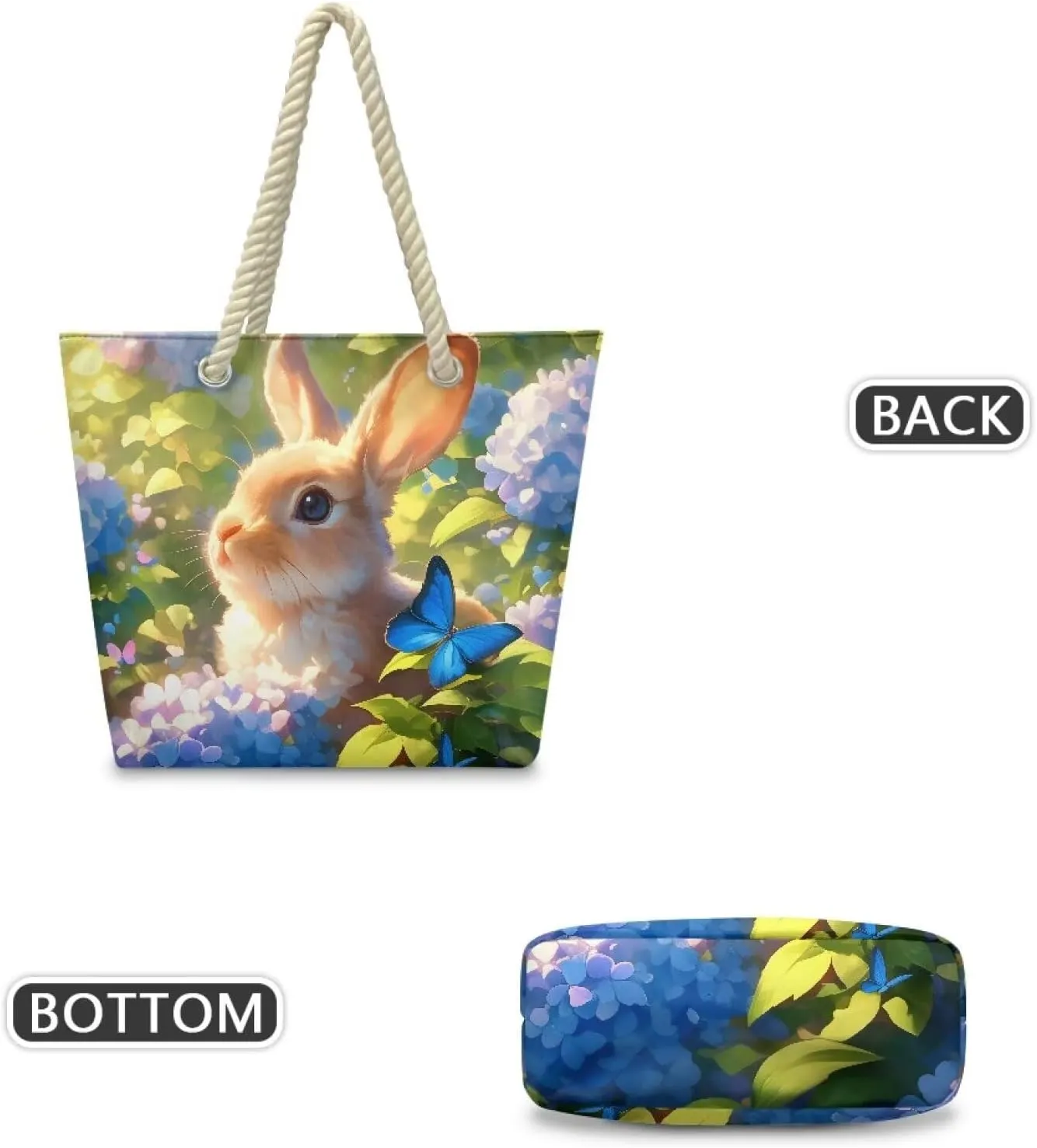 Hemp Rope Tote Bag Stylish Groceries Beach Trip Bags Large Capacity Shoulder Handbag with Rope Handle Carrying Bag