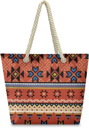 Hemp Rope Tote Bag Stylish Groceries Beach Trip Bags Large Capacity Shoulder Handbag with Rope Handle Carrying Bag
