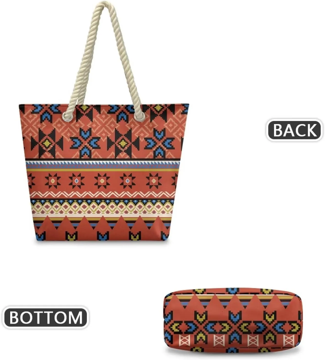 Hemp Rope Tote Bag Stylish Groceries Beach Trip Bags Large Capacity Shoulder Handbag with Rope Handle Carrying Bag