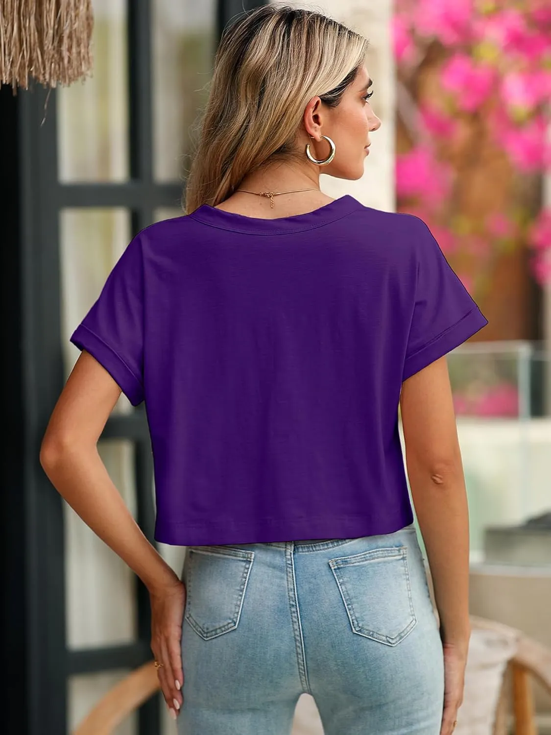 Heymoments Women Summer Tops V Neck Casual Button Down Cardigan Ladies Shirts with Pockets