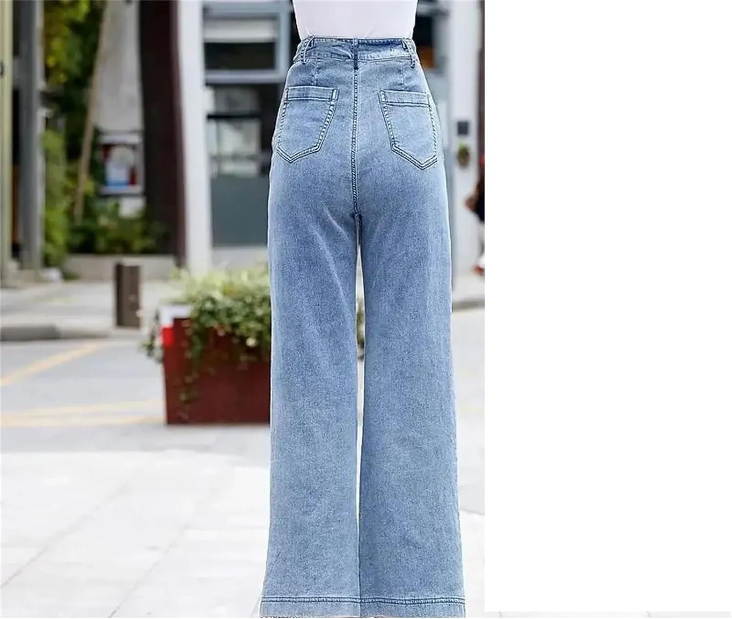 High Waist Lace Patchwork Hollow Out Stylish Elegant Jeans for Women Summer All Match Casual Loose Pants