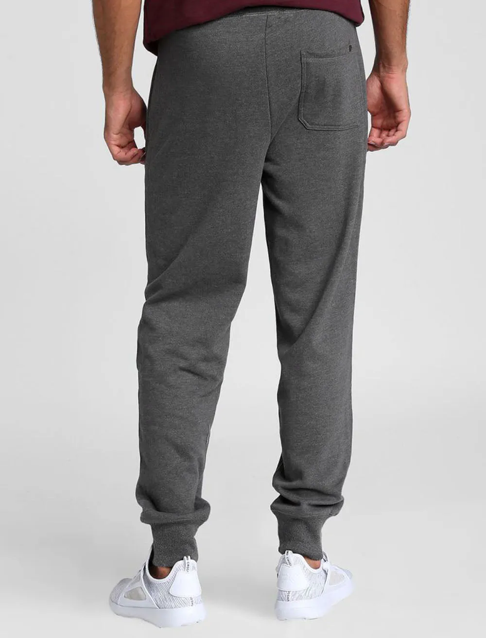 Hollow Brush Back Fleece Cuffed Joggers In Dark Grey Marl - Tokyo Laundry