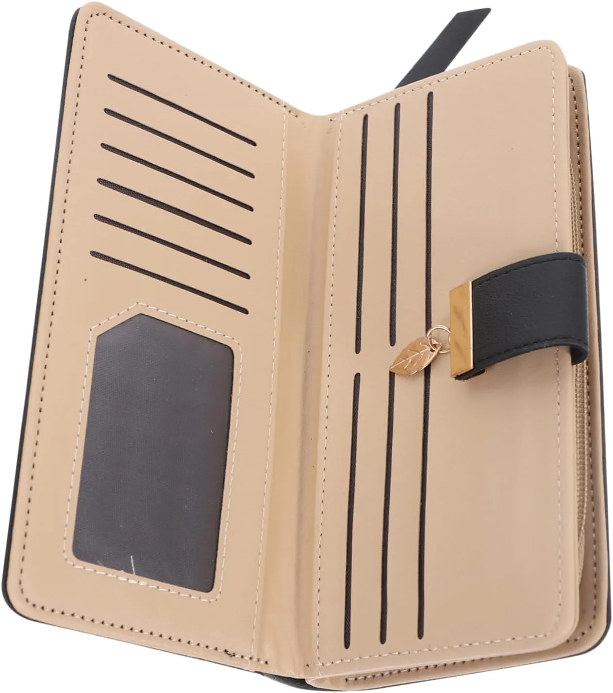 Homoyoyo Long Clutch Bag Leather Zipper Purse Stylish Ladies Purse for Parties Compact Wallet Card Slots