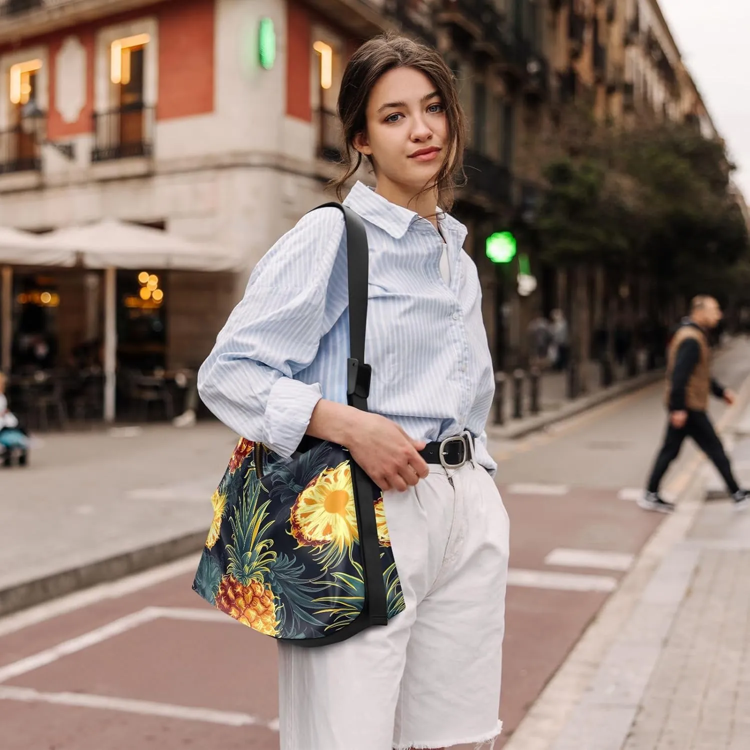 Hot Pineapple Tropical Casual Crossbody Bag, Hobo Handbags for Women, Shoulder Bag
