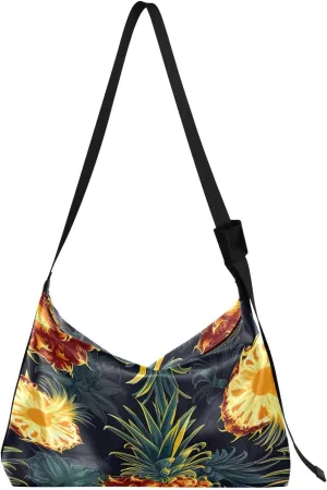 Hot Pineapple Tropical Casual Crossbody Bag, Hobo Handbags for Women, Shoulder Bag