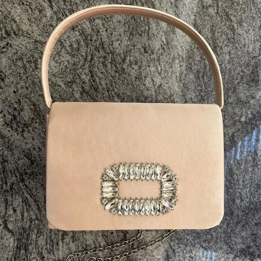 Ins with Diamond Dinner Bag Small Square Bag Crossbody bag Wedding Party Dress Clutch bag Stylish studio bag