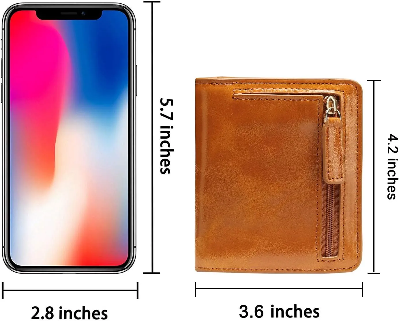 Itslife Women's Rfid Blocking Small Compact Bifold Leather Pocket Wallet Ladies Mini Purse with id Window (Waxed Brown)