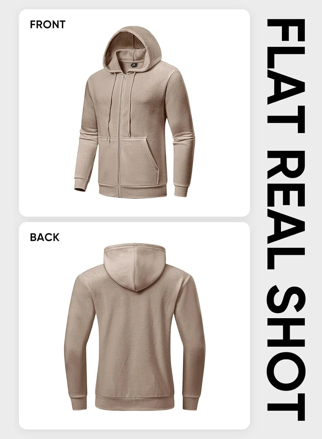 JMIERR Mens Full Zip Casual Cotton Hooded Fleece Drawstring Hoodies Pullover Sweatshirts Casual Long Sleeve Shirts