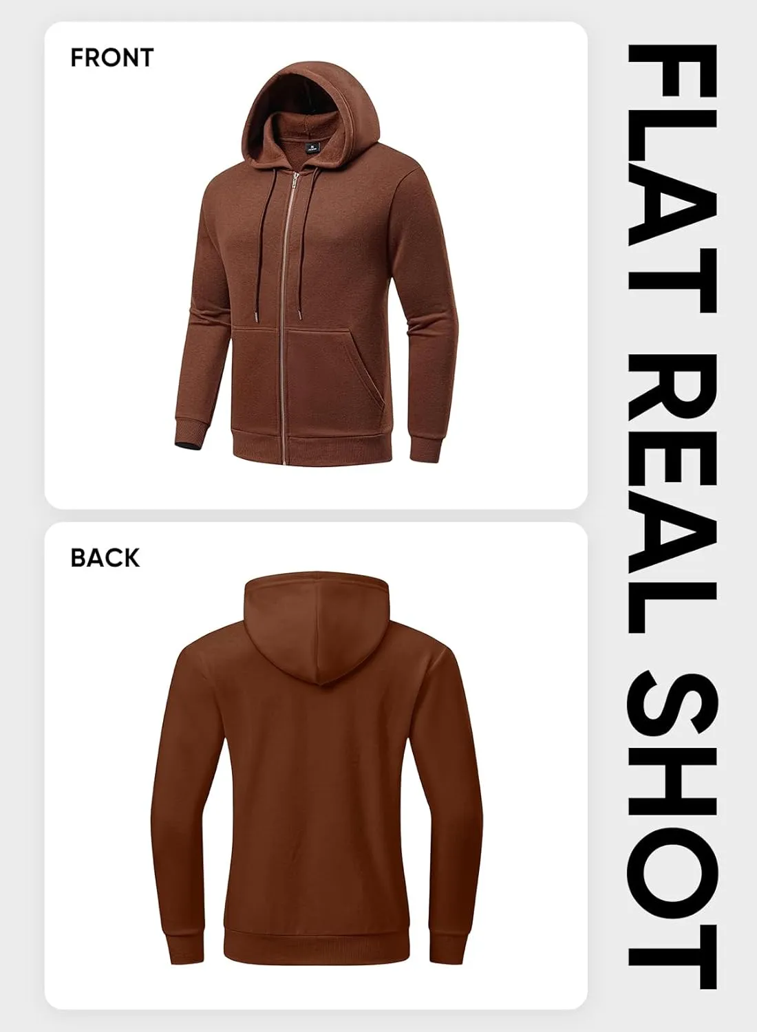 JMIERR Mens Full Zip Casual Cotton Hooded Fleece Drawstring Hoodies Pullover Sweatshirts Casual Long Sleeve Shirts