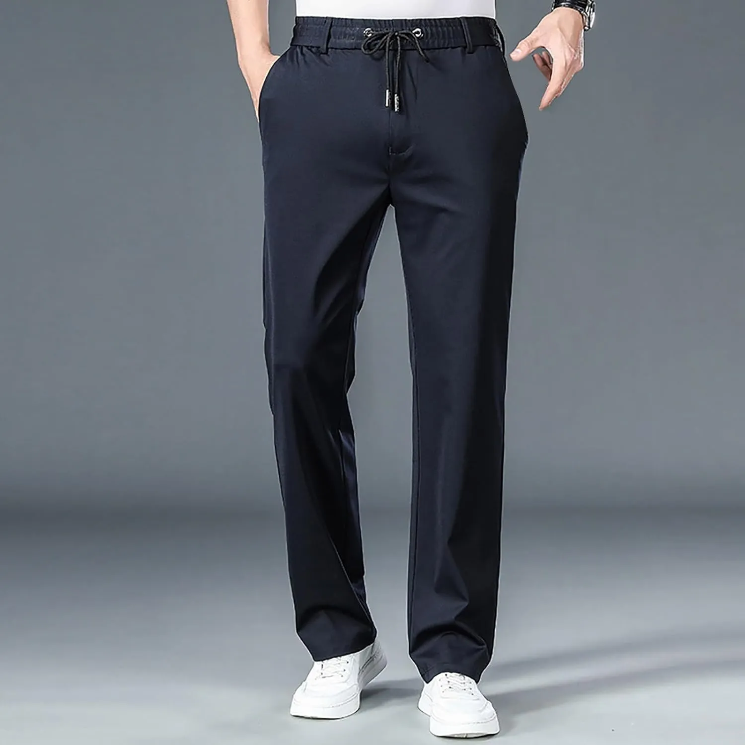 Joggers for Men Slim Fit Lightweight Casual Work Pants Elastic Waist Drawstring Plus Size Sweatpants Jogging Hiking Pants