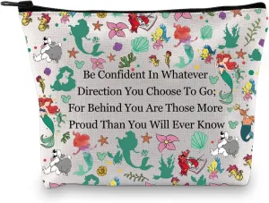 JYTAPP Mermaid Compact Makeup Bag Faily Cartoon Tales Princess Merchandise Lover Zipper Pouch Gift for Women