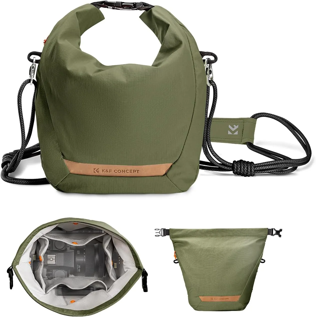 K&F Concept Camera Sling Bag Small Camera Compact Case, Cute Soft Camera Pouch Handbag for Urban Street Photography