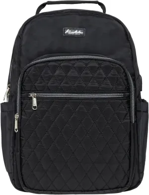 KAUKKO Women Laptop Backpacks for 14" Notebook Casual Computer Bag Stylish Pattern Daypack for Work Travel Business 27BLACK,11.8L
