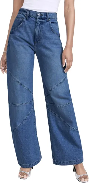 Kedera Women's Baggy Wide Leg Barrel Jeans Horseshoe Casual Boyfriend Denim Pants Loose Fit Trousers