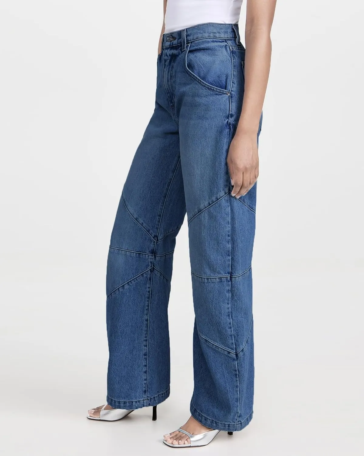 Kedera Women's Baggy Wide Leg Barrel Jeans Horseshoe Casual Boyfriend Denim Pants Loose Fit Trousers