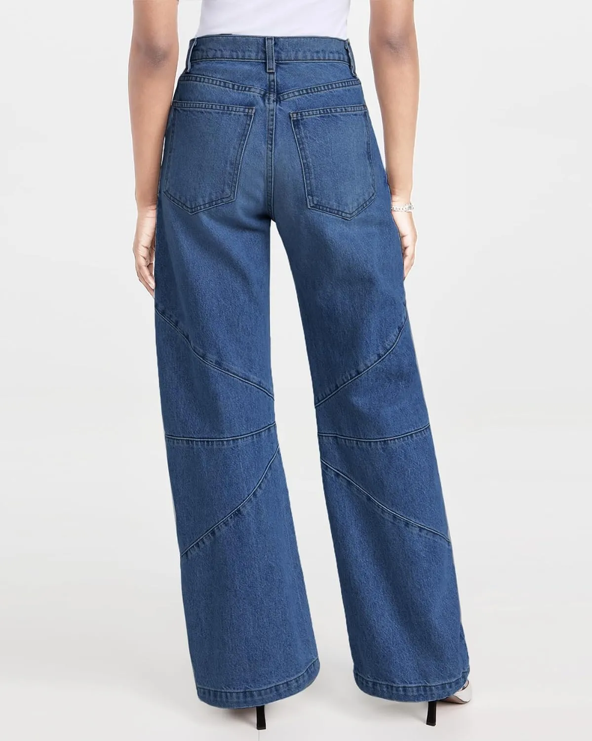Kedera Women's Baggy Wide Leg Barrel Jeans Horseshoe Casual Boyfriend Denim Pants Loose Fit Trousers