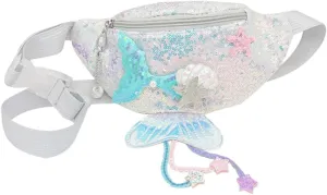 KESYOO Sequin Fanny Pack for Stylish Chest Belt Bag Travel Waist Bag Cute Mermaid Design for Outdoor Activities and Adventures