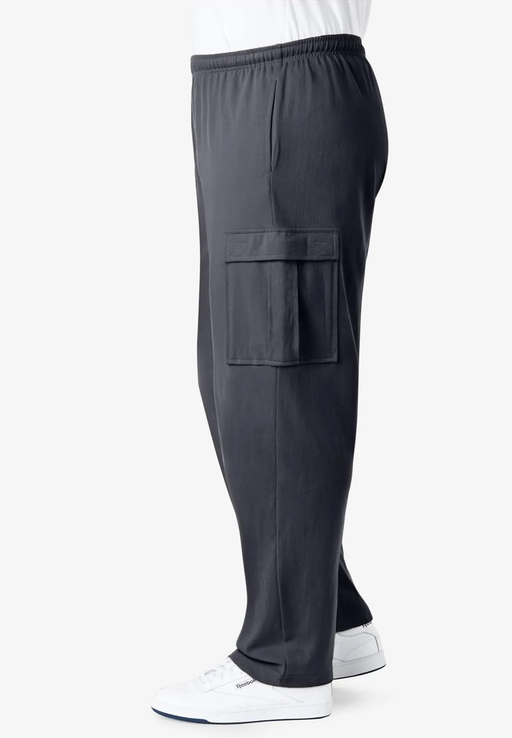 KingSize Men's Big & Tall Lightweight Jersey Cargo Sweatpants