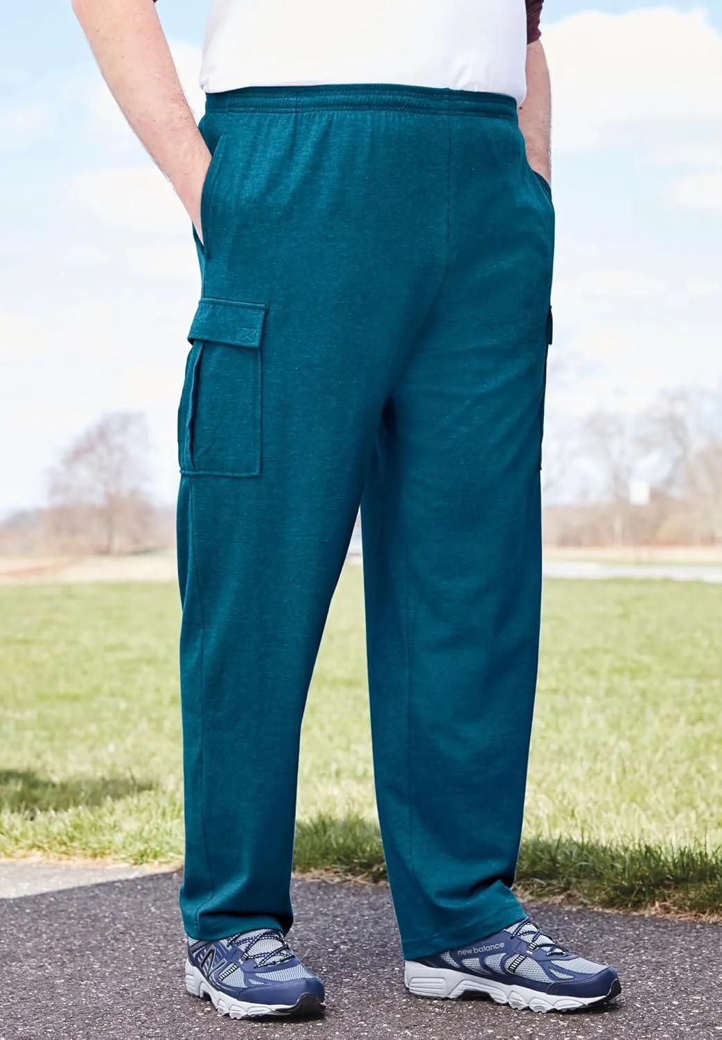 KingSize Men's Big & Tall Lightweight Jersey Cargo Sweatpants