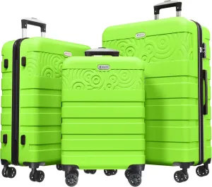 Krute Luggage Sets 3 Piece Luggages PC ABS Hardshell Suitcase with Wheels TSA Lock Approved Carry on Suitcase