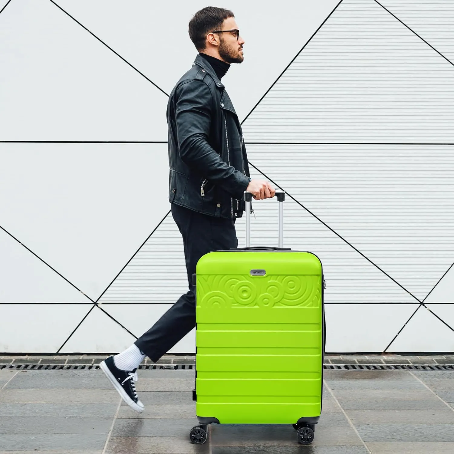 Krute Luggage Sets 3 Piece Luggages PC ABS Hardshell Suitcase with Wheels TSA Lock Approved Carry on Suitcase