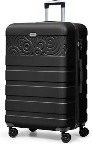 Krute Suitcase, 28 Inch Luggage With Spinner Wheels, Large Suitcase Lightweight Hard Shell PC ABS TSA Lock Checked LuggageBlack