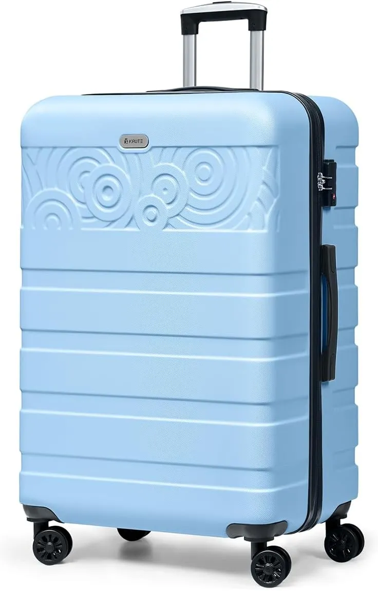 Krute Suitcase, 28 Inch Luggage With Spinner Wheels, Large Suitcase Lightweight Hard Shell PC ABS TSA Lock Checked LuggageLightBlue