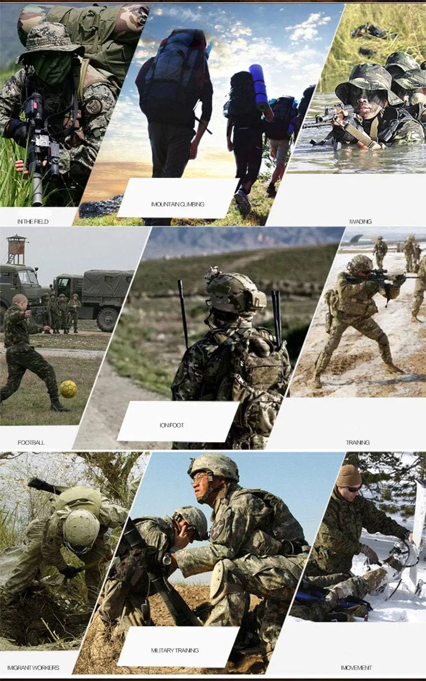 LANBAOSI Men's Tactical Combat Shirt and Pants Set Long Sleeve Woodland Hunting Military Uniform 1/4 Zip