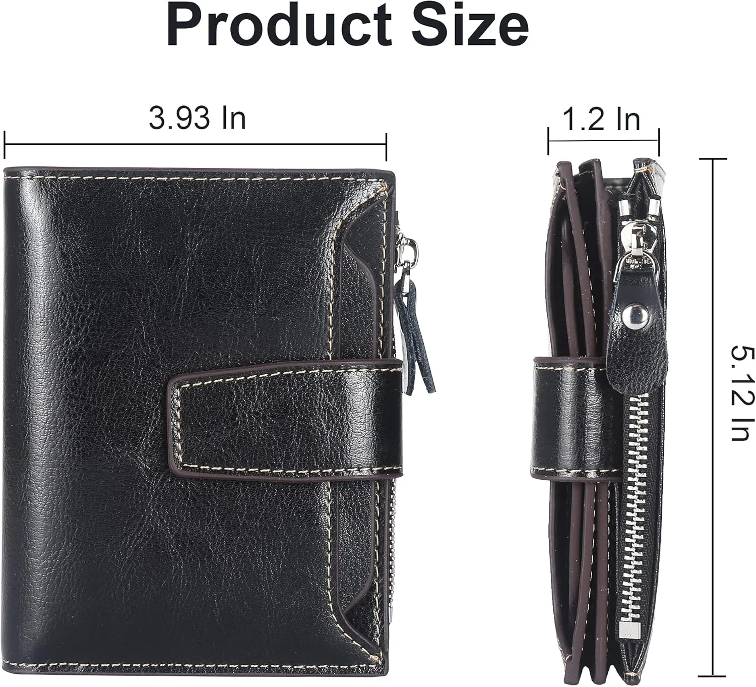 Lavemi Small Compact Women Wallet RFID Blocking Genuine Leather Bifold Purse with ID Windows