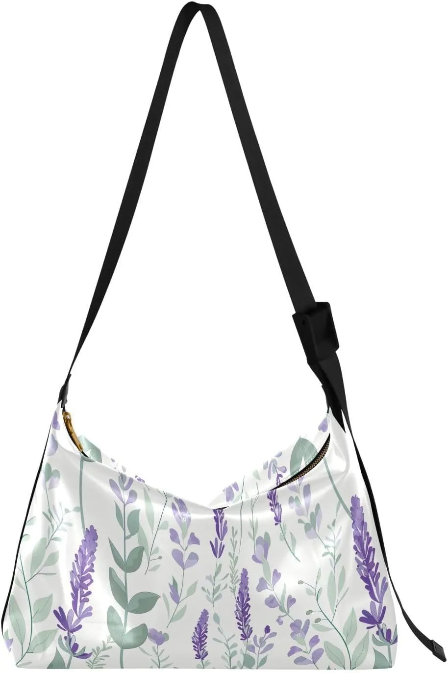 Lavender Purple Crossbody Bag for Women Men with Adjustable Strap PU Leather Shoulder Hobo Purse Bag 20858423
