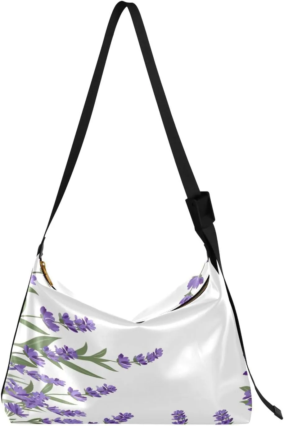 Lavender Purple Crossbody Bag for Women Men with Adjustable Strap PU Leather Shoulder Hobo Purse Bag 20858453