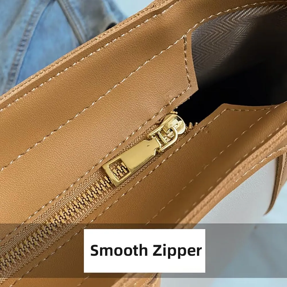 Leather Tote Bag for Women Stylish Shoulder Handbag Large Capacity Tote Purse Casual Work Bag Waterproof Shopping Bag