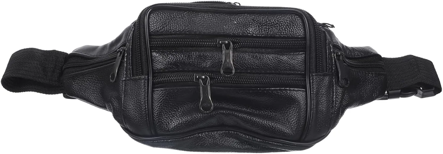 Leather Waist Bag for Men Travel Fanny Pack Coin Purse Waterproof and Compact for Phones Cards