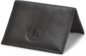 Leatherboss Genuine Leather Small Slim Bifold Wallet | Credit, Debit, ID Card Holder | Compact & Stylish with Clear ID Windows | Gift for Men, Black
