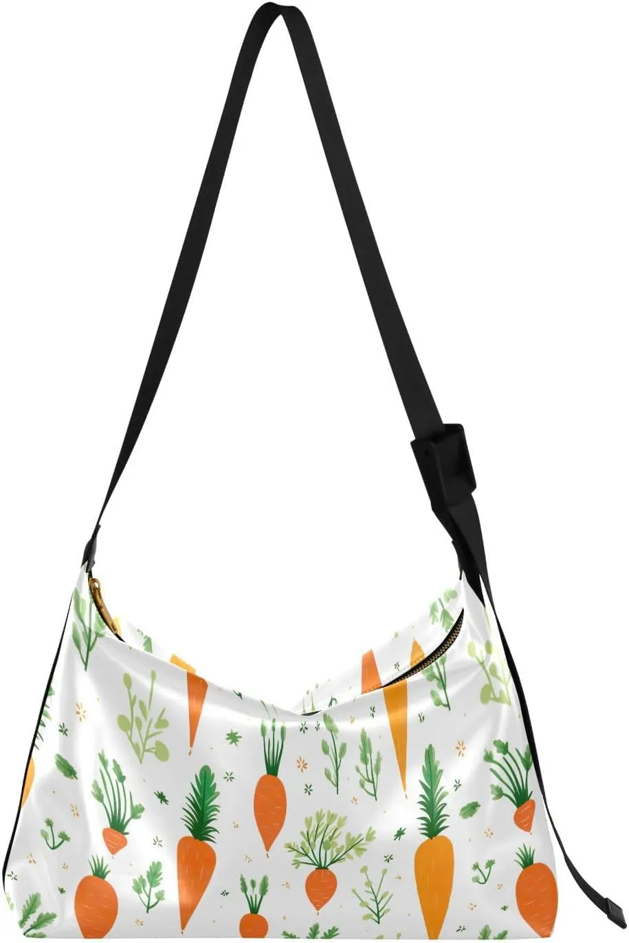 Leaves Carrot Crossbody Bag for Women Men with Adjustable Strap PU Leather Shoulder Hobo Purse Bag 20857490