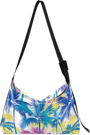Leaves Tropical Palm Crossbody Bag for Women Men with Adjustable Strap PU Leather Shoulder Hobo Purse Bag 20856078