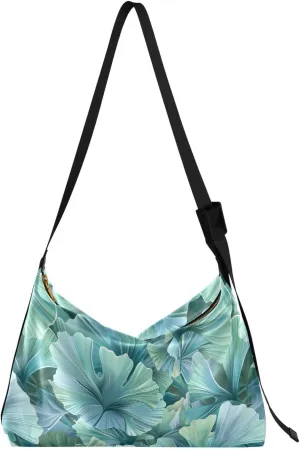 Leaves Tropical Palm Crossbody Bag for Women Men with Adjustable Strap PU Leather Shoulder Hobo Purse Bag 20856085