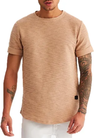 Leif Nelson Mens Oversize Slim Fit Crewneck Cotton T shirt Short Sleeve Classic Stylish Skin Friendly Tee