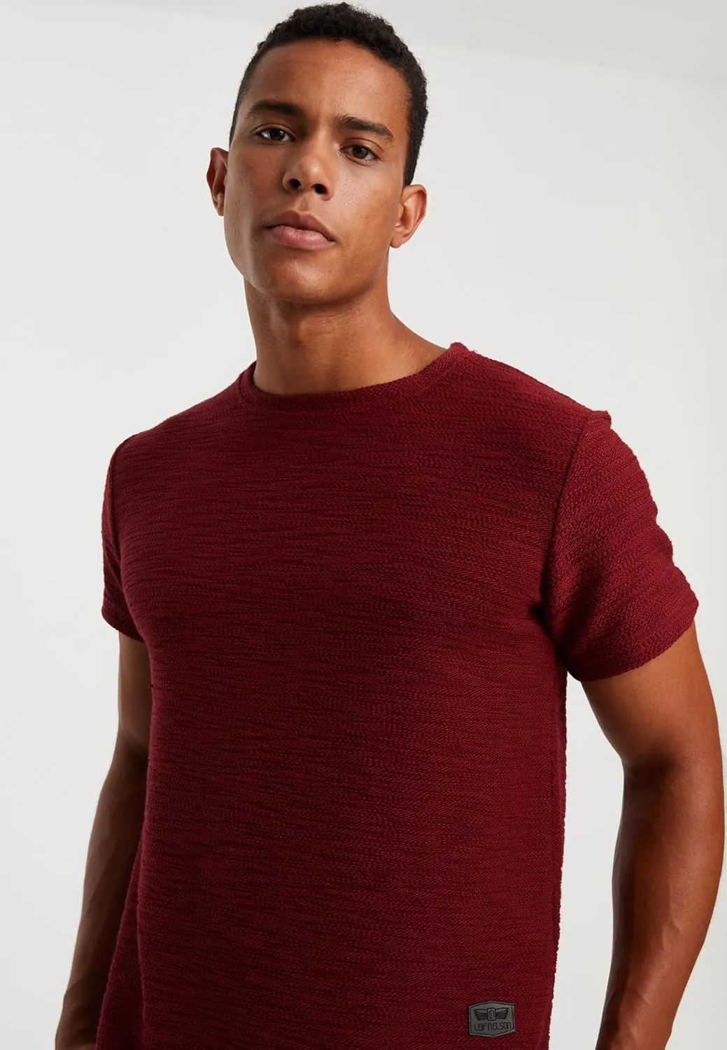 Leif Nelson Mens Oversize Slim Fit Crewneck Cotton T shirt Short Sleeve Classic Stylish Skin Friendly Tee