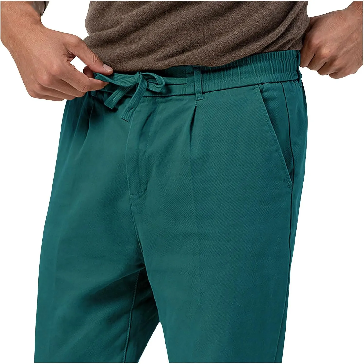 Lightweight Casual Pants for Men Classic Hiking Pants Tapered Work Pants Stretch Khaki Pants Pants with Ribbon