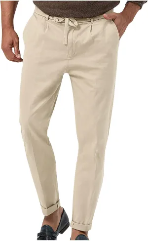 Lightweight Casual Pants for Men Classic Hiking Pants Tapered Work Pants Stretch Khaki Pants Pants with Ribbon