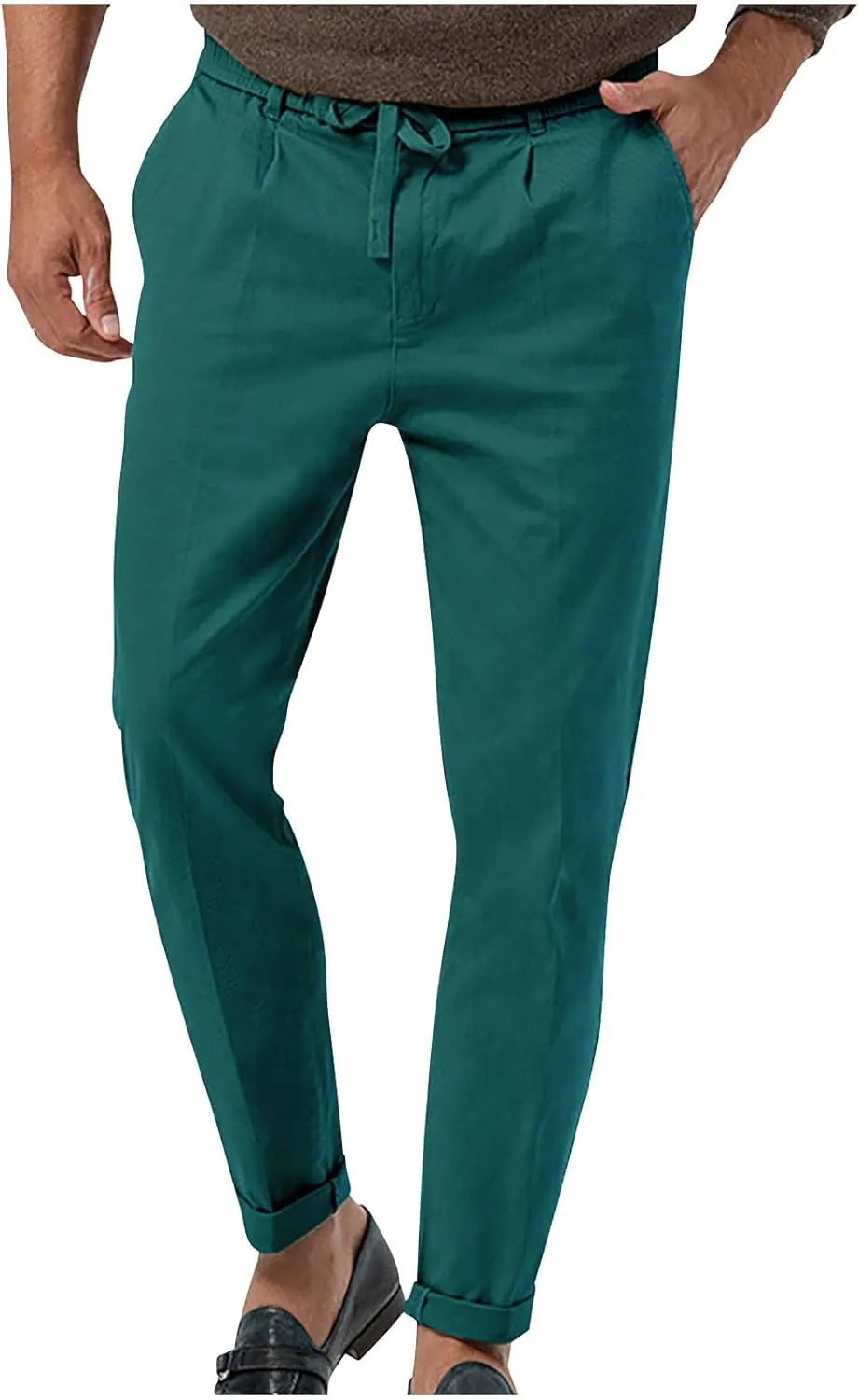 Lightweight Casual Pants for Men Classic Hiking Pants Tapered Work Pants Stretch Khaki Pants Pants with Ribbon