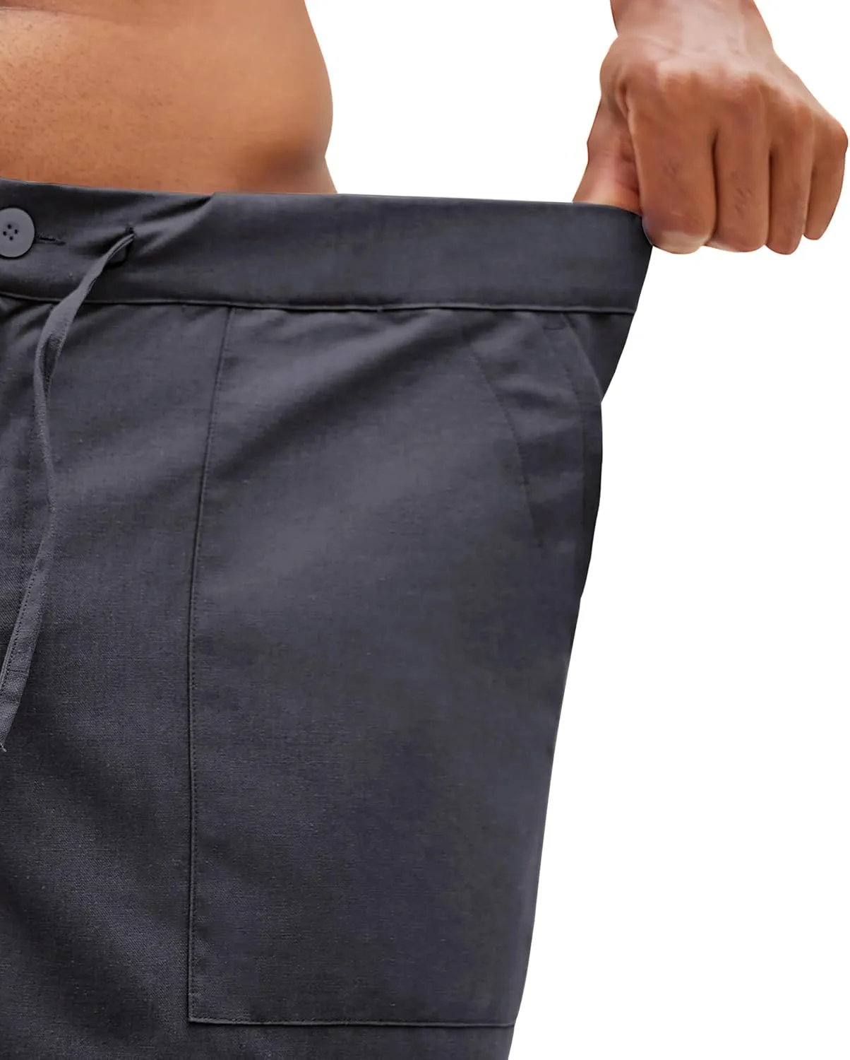 Linen Pants for Men - Casual Wide Leg Beach & Lounge Pants with Pockets