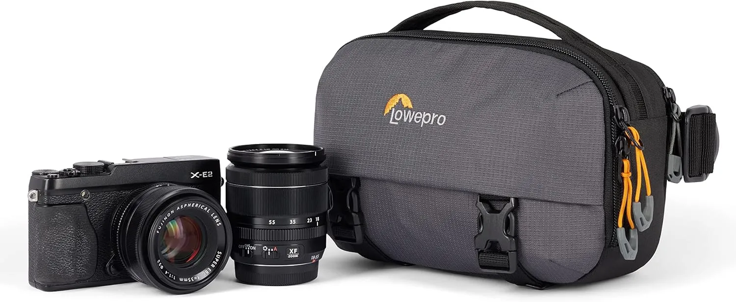 Lowepro Trekker Lite Hp 100, Compact Camera Backpack with Tablet Pocket, Camera Bag for Crop-Sensor Mirrorless, Ultracinch Compression System, Grey