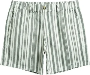 maamgic Men's Classic-fit 5.5" Cotton Casual Shorts Elastic Waistband with Multi-Pocket Daily Wear Walking Summer Outfit